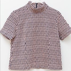 Ann Taylor Mock Neck Printed Top